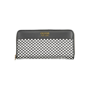 Cartera Guess Jeans Sleek de polietileno negro con detalles en contraste