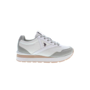 US POLO ASSN. Chic White Lace-Up Sneakers with Logo Detail