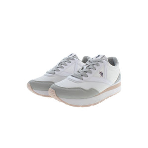 US POLO ASSN. Chic White Lace-Up Sneakers with Logo Detail