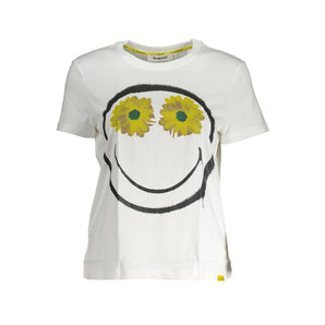 Camiseta Desigual Chic de algodón estampada blanca con logo