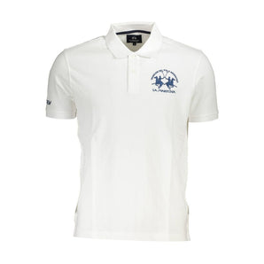 La Martina White Cotton Men Polo Shirt