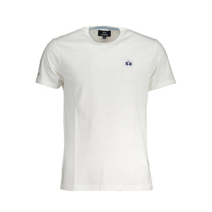 La Martina Elegante Camiseta Blanca Bordada