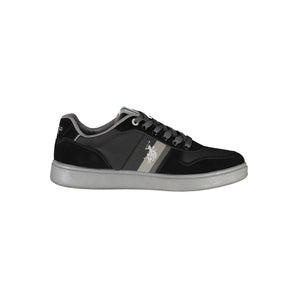 US POLO ASSN. Sleek Black Lace-Up Sneakers with Contrast Details