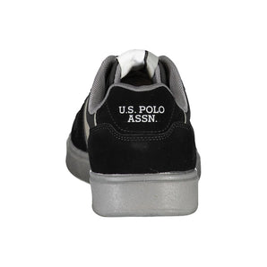 US POLO ASSN. Sleek Black Lace-Up Sneakers with Contrast Details