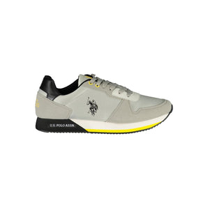 US POLO ASSN. Stylish Gray Lace-Up Sports Sneakers