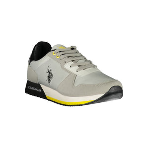 US POLO ASSN. Stylish Gray Lace-Up Sports Sneakers