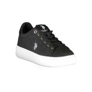 US POLO ASSN. Chic Black Laced Sports Sneakers with Logo Detail