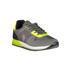 US POLO ASSN. Elegant Gray Lace-Up Sports Sneakers