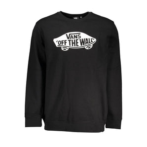 Sudadera de algodón negra elegante con estampado del logo de Vans