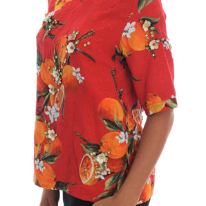 Dolce &amp; Gabbana Embellished Crepe Blouse with Blossom Print