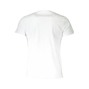 Diesel Sleek White Printed Crew Neck Tee