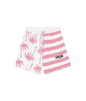 Comme Des Fuckdown Chic Pink Striped Drawstring Shorts