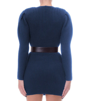 Women's Elisabetta Franchi Blue Wool Dress