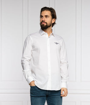 Aeronautica Militare White Cotton Men Shirt