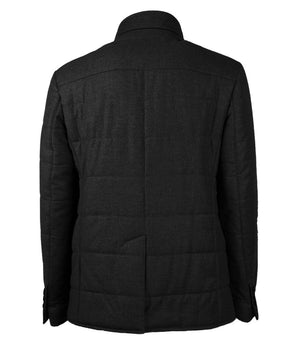 Made in Italy Black Wool Men's Jacket with Cashmere Touch