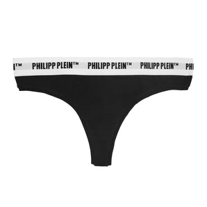 Pack de dos tangas elásticos con logo negro Chic de Philipp Plein