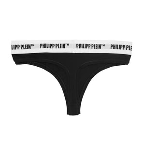 Pack de dos tangas elásticos con logo negro Chic de Philipp Plein