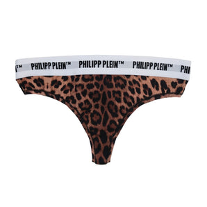 Philipp Plein Dúo de tanga elegante con estampado de leopardo para mujer