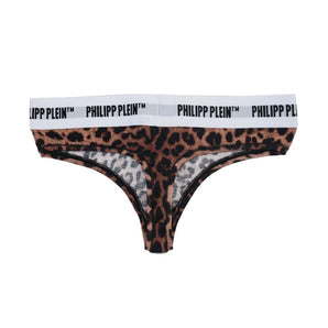 Philipp Plein Dúo de tanga elegante con estampado de leopardo para mujer