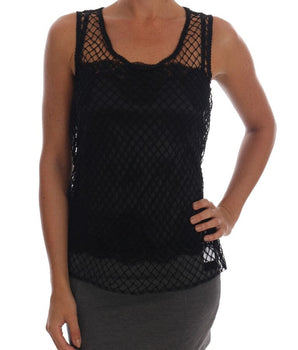 Dolce & Gabbana Elegant Black Lace Sleeveless Cami Blouse Dolce & Gabbana 