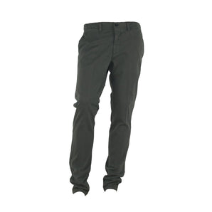 Made in Italy Elegante pantalón gris de algodón italiano