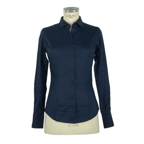 Made in Italy Elegant Slim Fit Blue Blouse