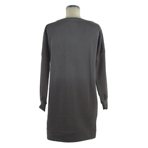 Vestido sudadera de manga larga Imperfect Chic en gris