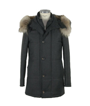 Made in Italy Black Wool Men's Jacket