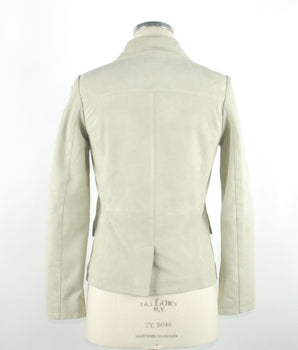 Chaqueta de cuero blanca para mujer Emilio Romanelli