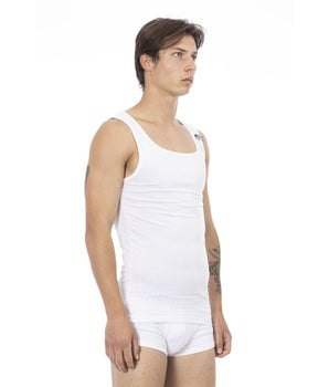 Bikkembergs White Cotton Men's Tank Top Bikkembergs 