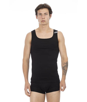 Bikkembergs Black Cotton Men's Tank Top Bikkembergs 