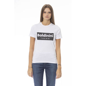 Camiseta Baldinini Trend Chic de algodón blanco con detalle exclusivo