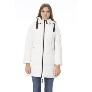 Baldinini Trend Elegant Chaqueta Larga de Plumas Blanca para Mujer