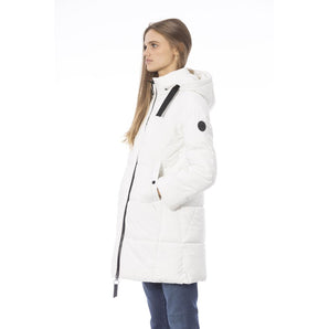 Baldinini Trend Elegant Chaqueta Larga de Plumas Blanca para Mujer