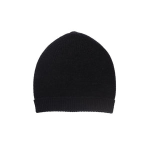 Alpha Studio Elegante sombrero de canalé de lana merino negro