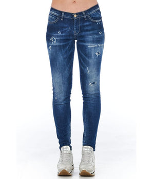 Frankie Morello Blue Cotton Women Jeans Frankie Morello 