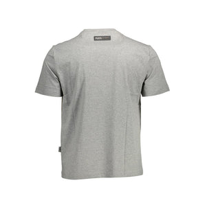 Camiseta gris elegante con cuello redondo y detalles llamativos de Plein Sport