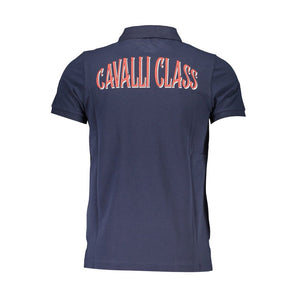 Cavalli Class Blue Cotton Men Polo Shirt