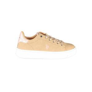 US POLO ASSN. Chic Beige Lace-Up Sneakers with Contrast Detail