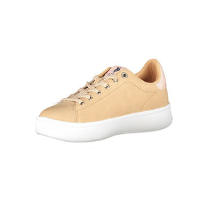 US POLO ASSN. Chic Beige Lace-Up Sneakers with Contrast Detail