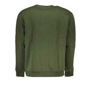 Cavalli Class Chic Green Embroidered Crew Neck Sweater