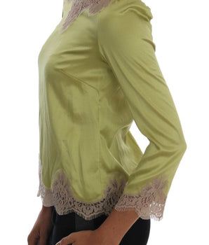 Dolce & Gabbana Elegant Floral Lace Silk Blouse Dolce & Gabbana 