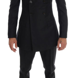 Dolce & Gabbana Elegant Gray Double Breasted Wool Suit