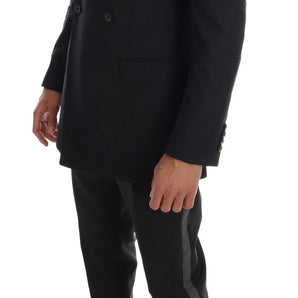 Dolce & Gabbana Elegant Gray Double Breasted Wool Suit