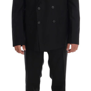 Dolce & Gabbana Elegant Black Wool Three-Piece Suit