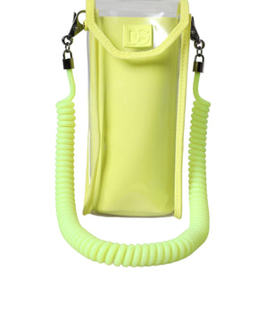 Dolce &amp; Gabbana Cartera tarjetero con correa para el cuello y logo DG de plástico amarillo y verde