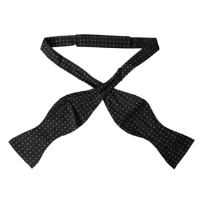 Dolce & Gabbana Black Silk Polka Dot Slim Skinny Necktie Men Bow Tie