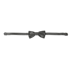 Dolce & Gabbana Gray Silk Patterned Adjustable Neck Men Bow Tie