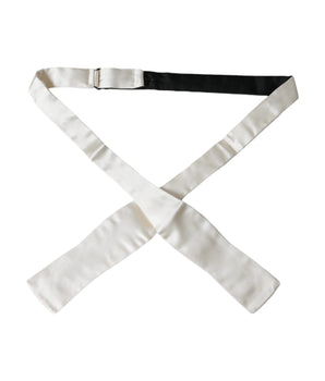 Dolce &amp; Gabbana White Silk Slim Skinny Necktie Men Bow Tie