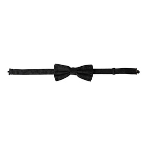 Dolce & Gabbana Black Silk Floral Adjustable Neck Men Bow Tie